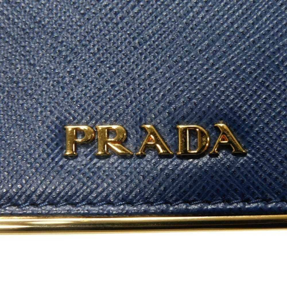 Prada Saffiano Metal Card Case, Blue, Snap Button Closure, Bi-fold, Plate, Bl... - Picture 16 of 16